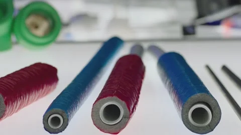 Different construction materials on testing room . Concept of quality checking Stock Footage 219278680
