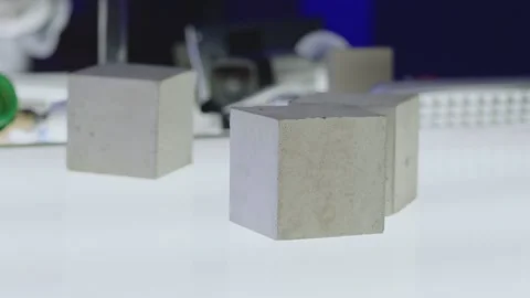 Different construction materials on testing room . Concept of quality checking Stock Footage 219278729