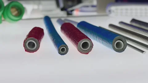 Different construction materials on testing room . Concept of quality checking Stock Footage 219278850