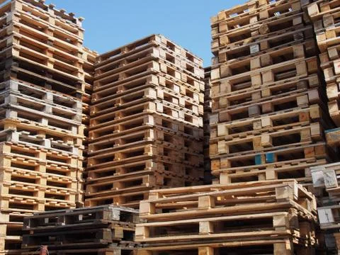 For different construction needs, wooden pallets Stock Photos