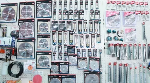 Different consumables for instruments in the shop Stock Footage 51298434