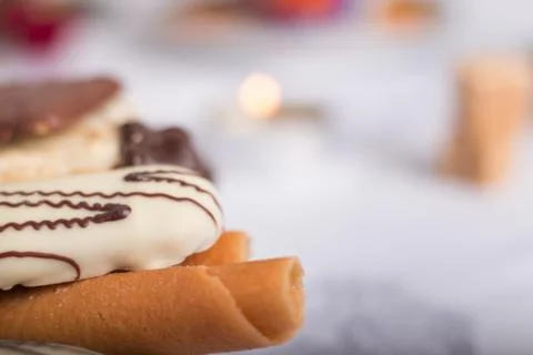 Different cookies on a coffee table Stock Photos