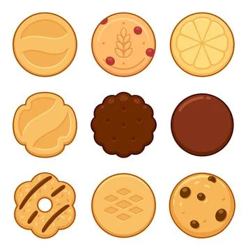 Different cookies illustration set Stock Illustration