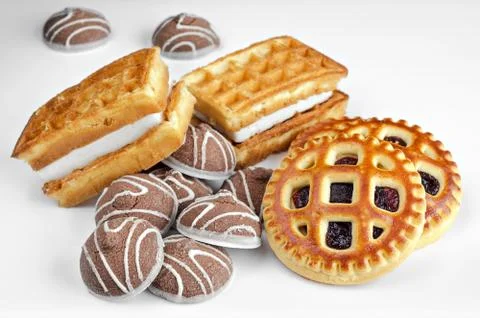 Different cookies on a white background 写真素材