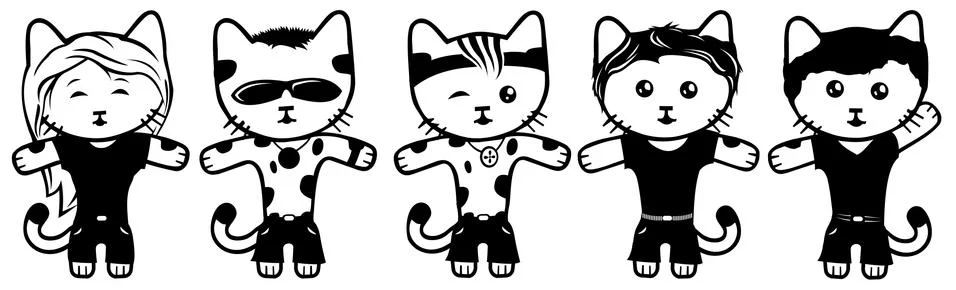 Different cool vector cats Stock Illustration