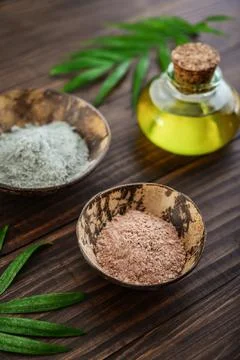 Different cosmetic clay Stock Photos