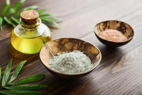 Different cosmetic clay Stock Photos