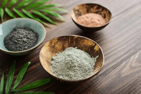 Different cosmetic clay Stock Photos