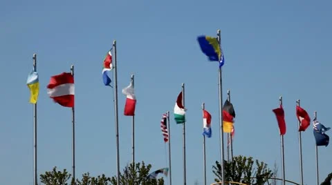 Different countries flags Stock Footage 10905674