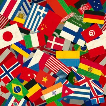 Different countries flags seamless pattern イラスト素材