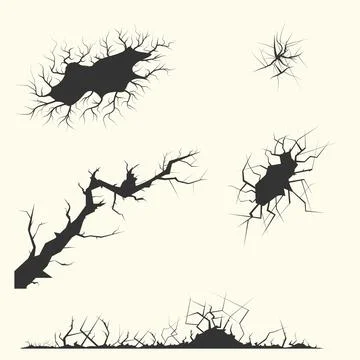 Different cracks Set Stock Illustration