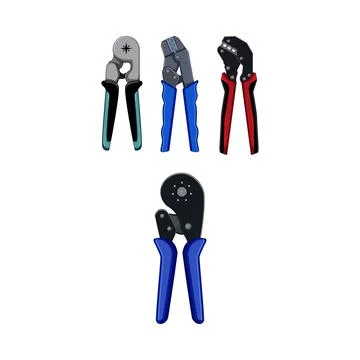 Different crimping tools for electrical connections and wiring Stock Illustration