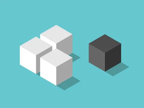Different cube aside lonely Stock Illustration