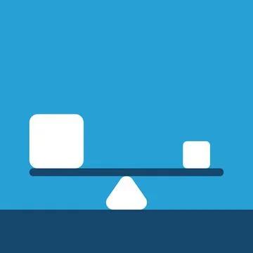Different cubes on balance Stock Illustration