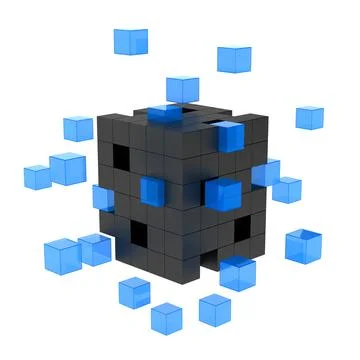 Different cubes on white background. Isolated 3D illustration Stock Illustration