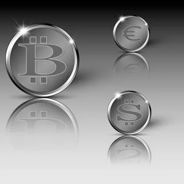 Different currency coins Illustrazione stock