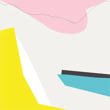 Different cutout abstract shapes. Collection of geometric elements. Bright Illustrazione stock