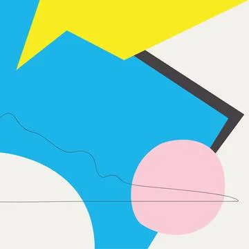 Different cutout abstract shapes. Collection of geometric elements. Bright Stock Illustration