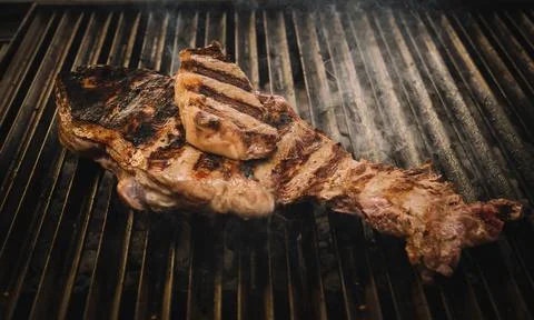 Different cuts of excellent quality beef grilled Stock Photos