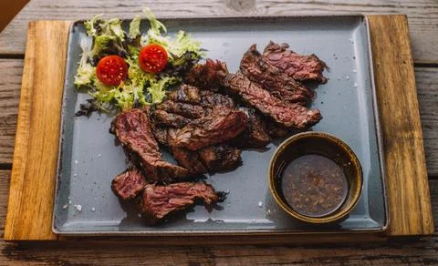 Different cuts of excellent quality beef grilled Stock Photos