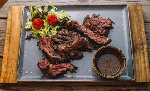 Different cuts of excellent quality beef grilled Stock Photos