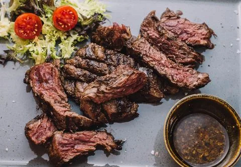 Different cuts of excellent quality beef grilled Stock Photos