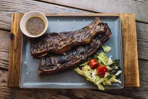 Different cuts of excellent quality beef grilled Stock Photos
