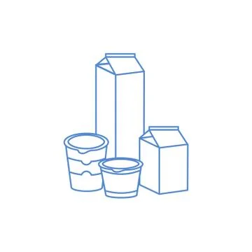 Different dairy products. Stock Illustration