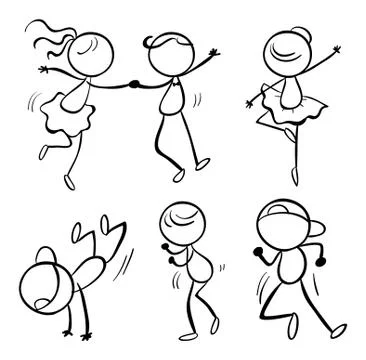 Different dance moves Stock Illustration