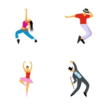 Different dance styles presenting movement and performance Stock Illustration