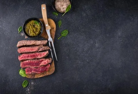 Different degrees of steak roasting Stock Photos