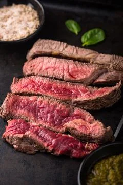 Different degrees of steak roasting Stock Photos