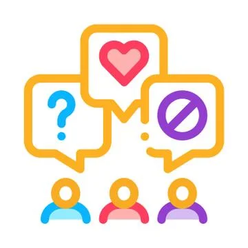 Different demands of people icon vector outline illustration Illustrazione stock