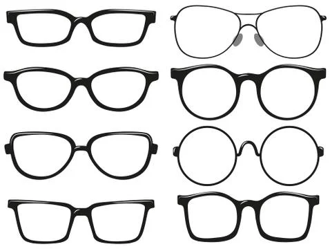 Different design of eyeglasses frames Stock Illustration