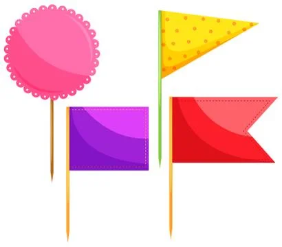 Different design of food decorations Stock Illustration