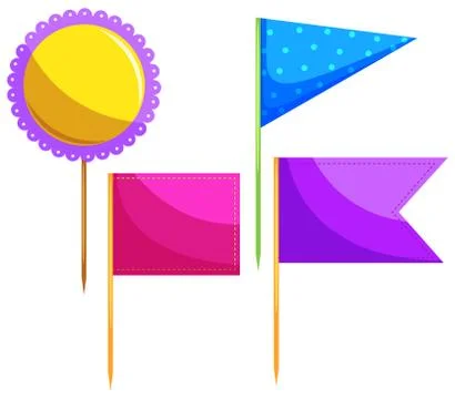 Different design of food flag Stock Illustration