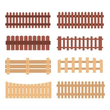 Different designs of fences Stock Illustration