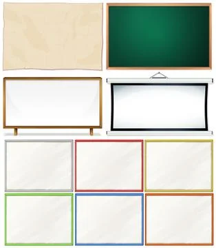 Different designs of wooden frames Stock Illustration