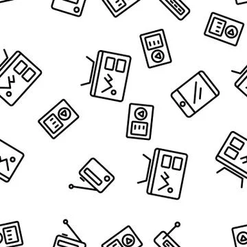 Different Devices Seamless Pattern Vector Stock Illustration