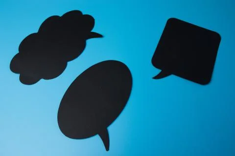 Different dialogue bubbles and boxes. Speech, talk and chat design mockup Stock Photos