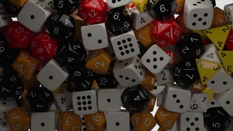 Different Dice Piling Up Stock Footage 261687494