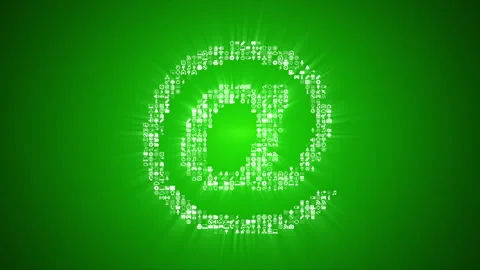 Different digital technology icons form an Email sign on green background. Stock Footage 85628918