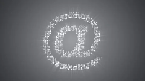 Different digital technology icons form an Email sign on grey background. Stock Footage 85628924