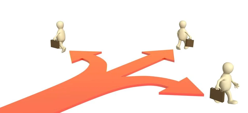 Different direction in business Stock Illustration