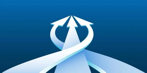 Different Directions Arrows Converging to Point Stock Illustration