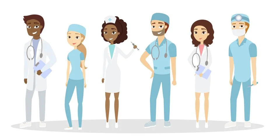 Different doctors set. Stock Illustration