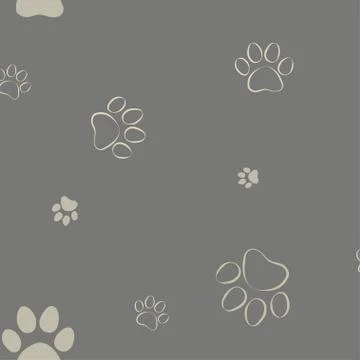 Different dog paws on a beige background Stock Illustration