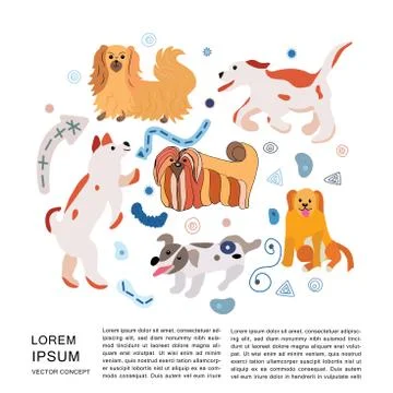 Different dogs set Stock Illustration
