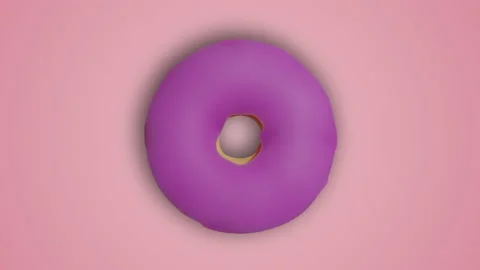 Different donuts with glaze and sprinkles changing each other on pink background Stock Footage 194547429
