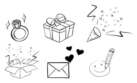 Different doodle designs Ilustração Stock